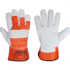 Orange Leather Rigger Glove, Single Palm