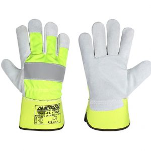 Fluorescent Leather Rigger Glove, Single Palm