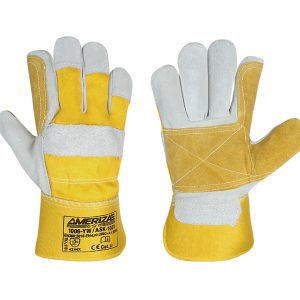 Yellow Leather Rigger Glove, Double Palm