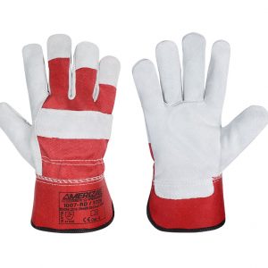 Red Leather Rigger Glove, Single Palm Premium