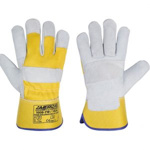 Yellow Leather Rigger Glove, Patch Palm