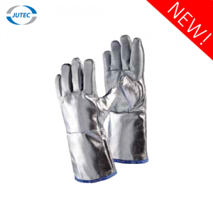 Glove made of glass fabric with silicone coating and preox-arami