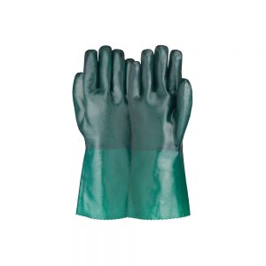 Green PVC Double Dipped Rough Finish Gloves DDR 101